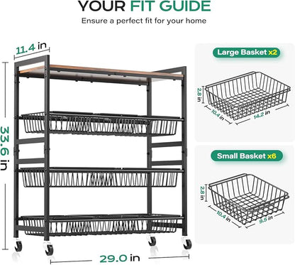 Cinati 4-Tier Utility Kitchen Cart - Image 7