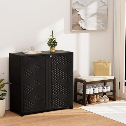 KINYING Outdoor Storage Cabinet Waterproof, 60 Gallon Resin Outdoor Storage Shed - Image 6