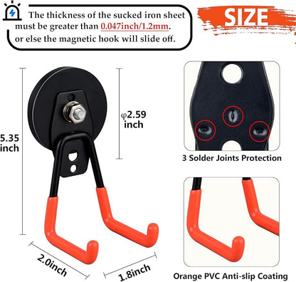 ULIBERMAGNET Heavy Duty Magnetic Garage Hooks, Strong Large Magnet Hooks - Image 2