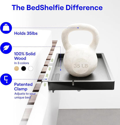 BedShelfie Bedside Shelf for Bunk Bed & Top Bunk, College Dorm Room Essentials - Image 6