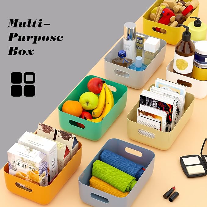 OWill 7 Pack Plastic Storage Bins, 4.2L Small Organizer Baskets - Image 6