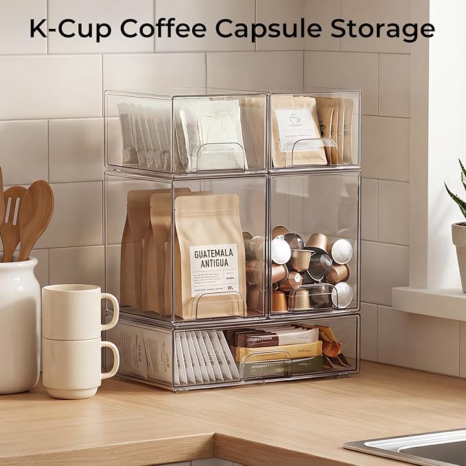 UFORU Baby Bottle Organizer, Stackable Storage Drawers 5 packs, Pull-Out Drawers - Image 6