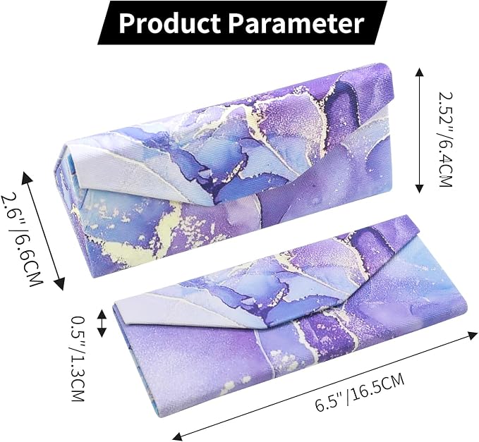 Foldable Glasses Case, Magnetic PU Leahter Sunglasses Case, Cute Hard Shell - Image 6