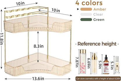 BEFSOP Corner Bathroom Counter Organizer, Upgraded 2-Tier Makeup Organizer - Image 2