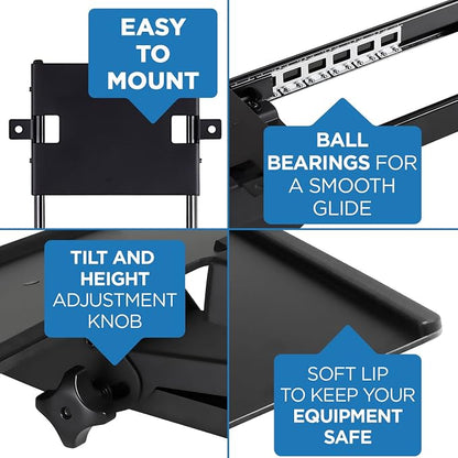 Mount-It! Keyboard Tray Under Desk, Full Motion Computer Keyboard and Mouse Tray - Image 9