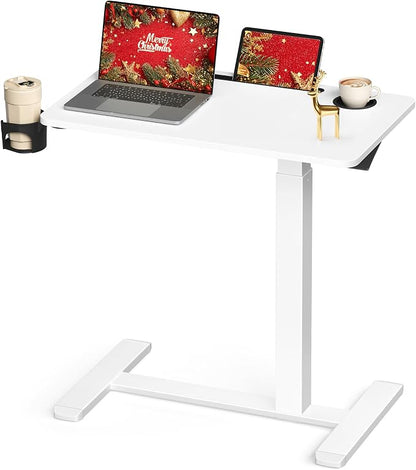 VASAGLE Overbed Table with Wheels, Mobile Standing Computer Desk, 27.6 x 15.7 by VASAGLEbySONGMICSHOME