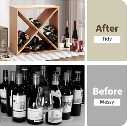 JAXPETY 96 Bottle Wine Rack Countertop Wine Storage Cube Freestanding Wine - Image 5