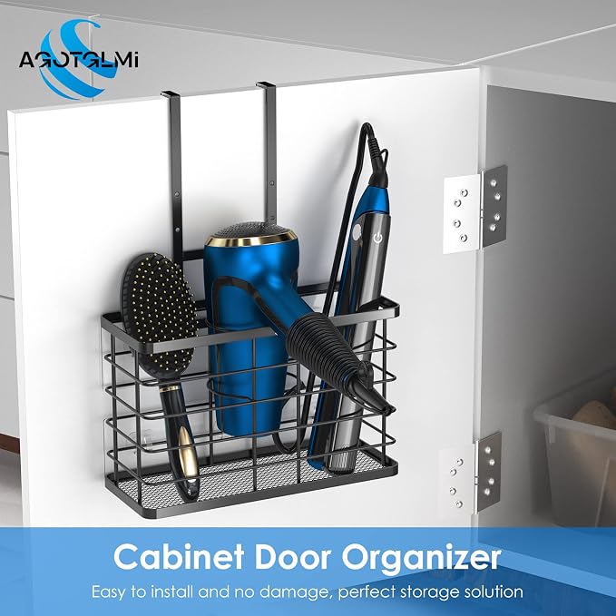 Hair Tool Organizer, Dryer Holder, 3 in 1 Blow Bathroom Organizer Wall - Image 2
