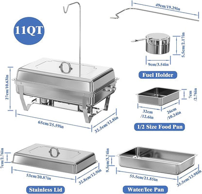 Chafing Dishes for Buffet 1 Pack, 11Qt Food Warmers for Parties Buffet - Image 6