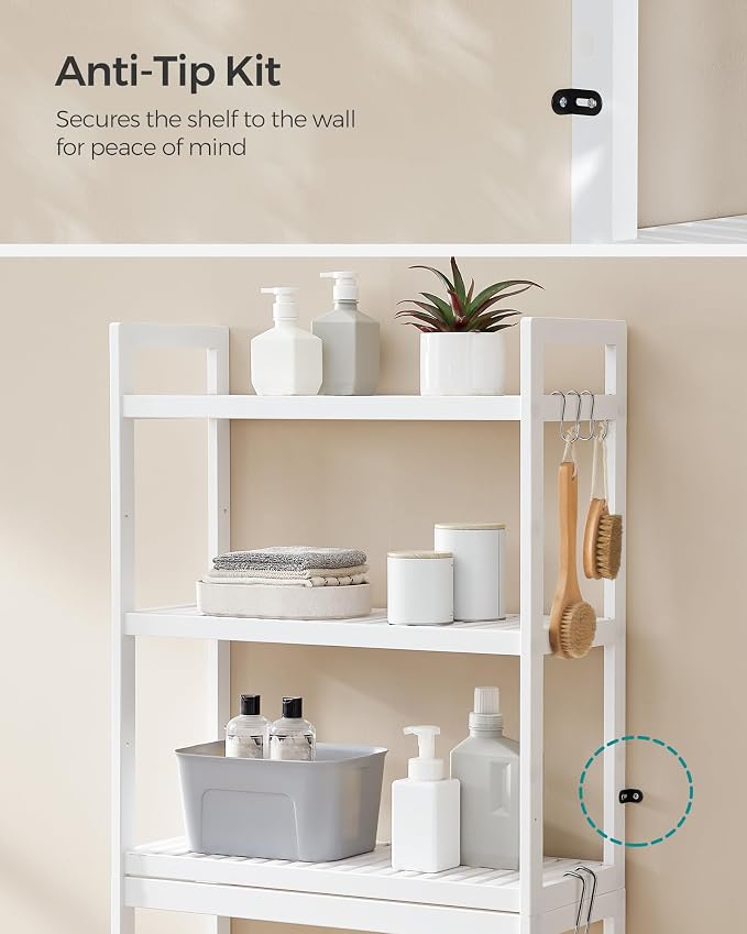 SONGMICS Over The Toilet Storage, 3-Tier Over Toilet Bathroom Organizer - Image 6