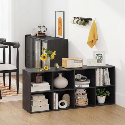 Giantex 8-Cube Bookcase, 3-Tier Cubby Bookshelf, Horizontal Vertical Display - Image 9