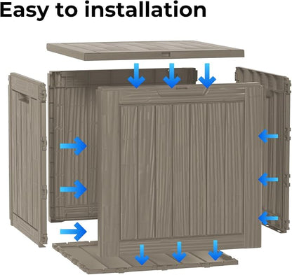 35 Gallon Deck Box, Resin Outdoor Indoor Waterproof Storage Box, Lockable - Image 3