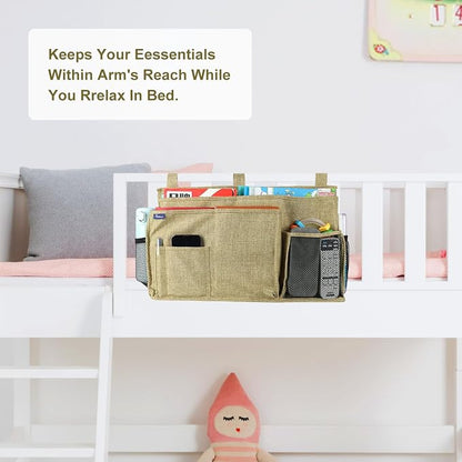 Surblue Bedside Caddy Hanging Bed Organizer Storage Bag Pocket - Image 3