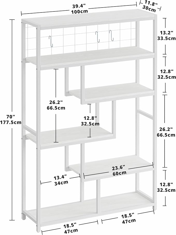 IRONCK Bookshelves and Bookcases 6-Shelf Etagere Bookcase, Industrial Open - Image 3