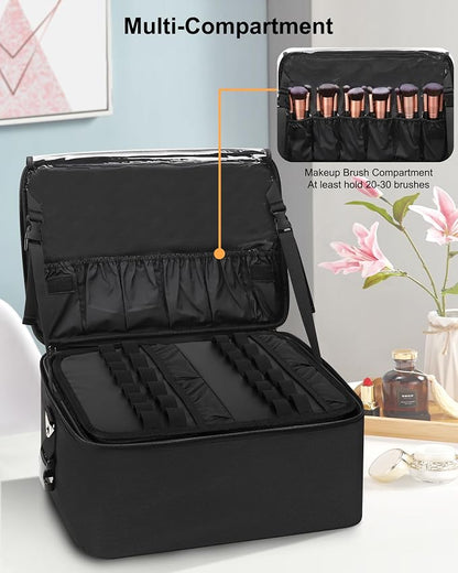 Relavel Makeup Bag Large Makeup Case Professional Cosmetic Storage Organizer - Image 4