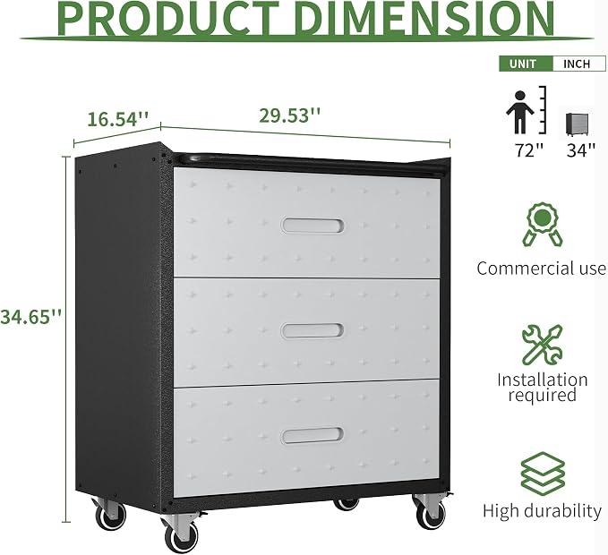 Tool Storage Cabinet, Rolling Tool Cabinet - Image 3