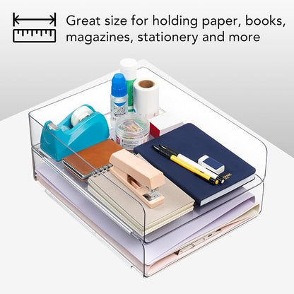 Tiawudi Desk Organizer, Plastic Letter Tray, Stackable File Organizer - Image 5