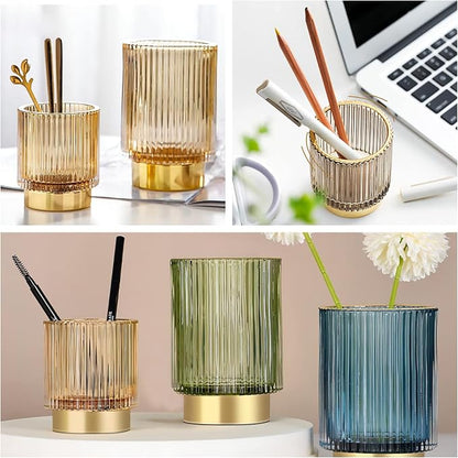DASITON Makeup Brush holder Organizer, Crystal Cosmetic Makeup Brush Glass - Image 3