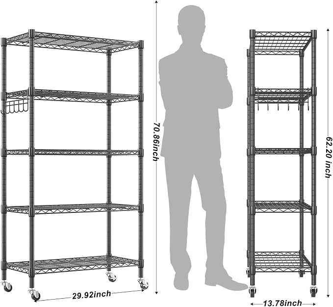 Homdox 5 Tier Metal Storage Shelves - Image 3