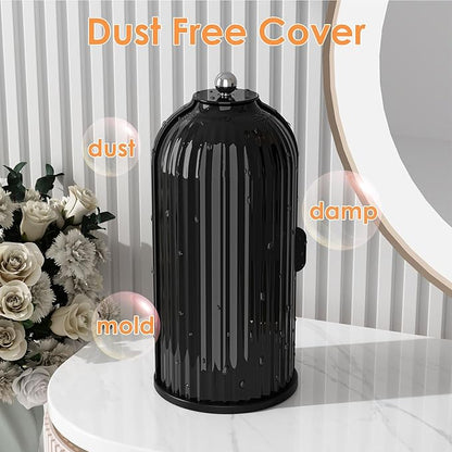 Makeup Brush Holder with Lid 360 Rotating Clear Dustproof Make Up Organizers - Image 4