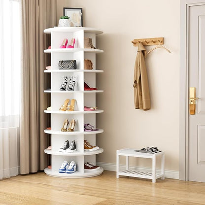 Rotating Shoe Rack 7 Tier Spinning Shoes Organizer Tower - Image 2
