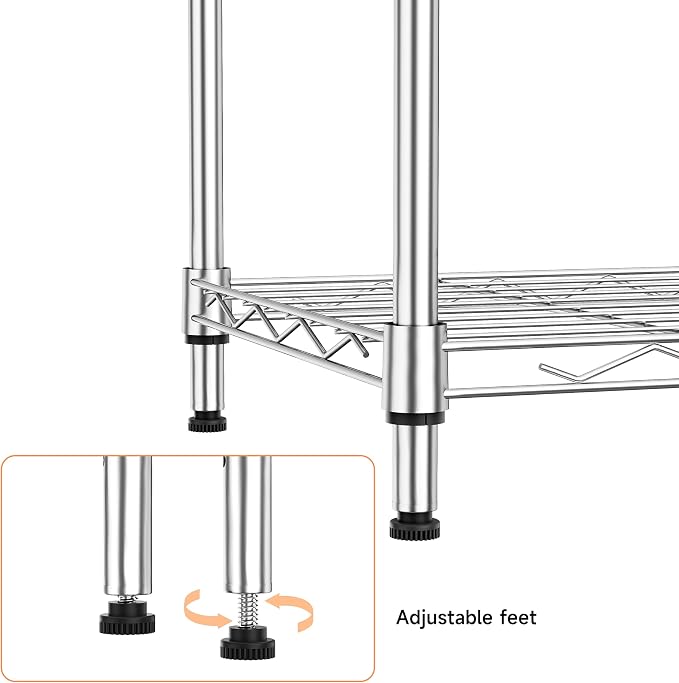 IZEUK 3 Tier Metal Wire Shelving Rack Storage Shelves - Image 5