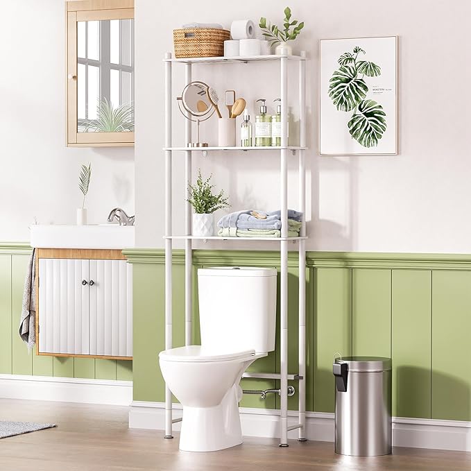 AmazerBath Bamboo Over The Toilet Storage Shelf, 3-Tier Bathroom Over Toilet by AmazerBath