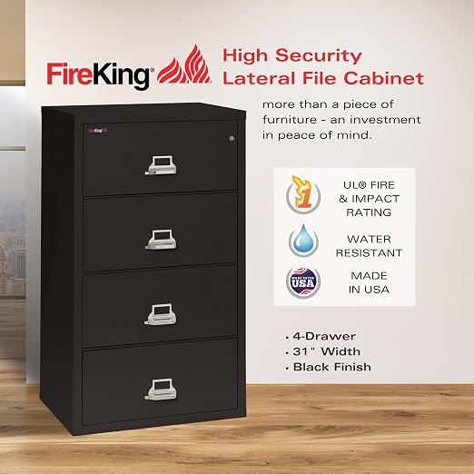 FireKing Lateral 4 Drawer Legal and Letter Fire Safe File Cabinet - Image 2