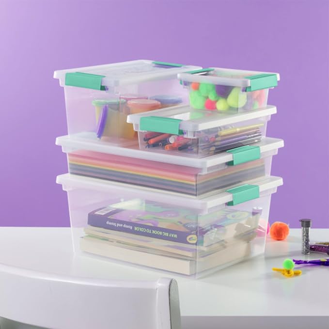 Sterilite Clip Box, Stackable Clear Plastic Bins- Small, Arts or Crafts Supplies - Image 6