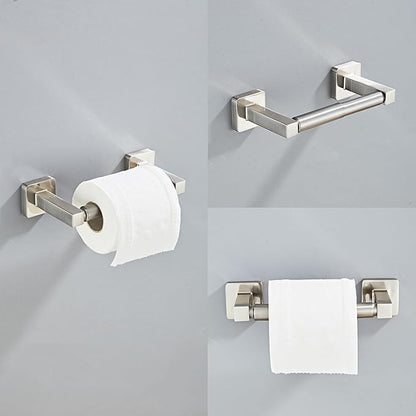 Brushed Nickel Bathroom Hardware Set 4 Pieces, Bathroom Accessories Set - Image 5