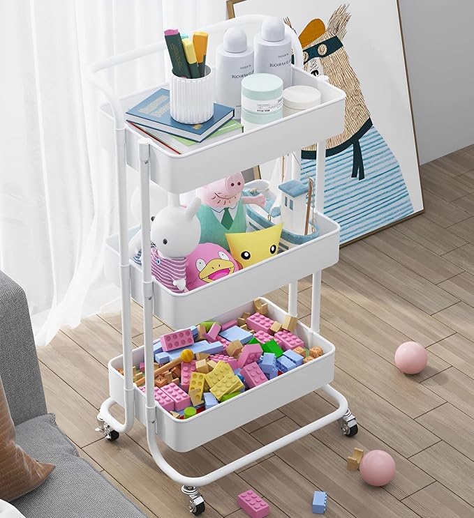 Sooyee 3 Tier Utility Cart, Rolling Cart - Image 2