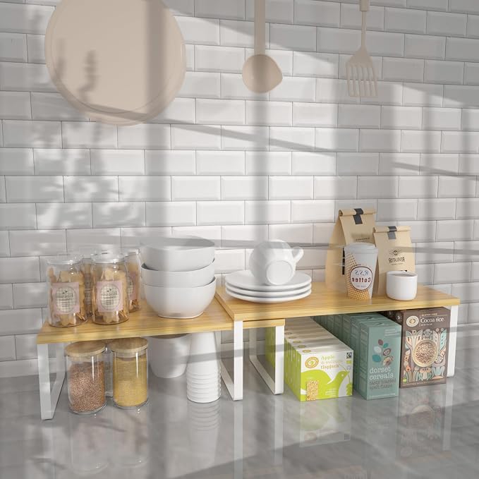 NEX Kitchen Cabinet and Counter Shelf Organizer, Stackable & Expandable - Image 8