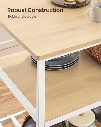 VASAGLE Kitchen Island with 3 Shelves, 47.2 Inches Width Kitchen Shelf with - Image 9