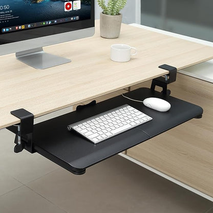 Keyboard Tray Under Desk, Slide Out Computer Keyboard & Mouse Tray by DQCGLY
