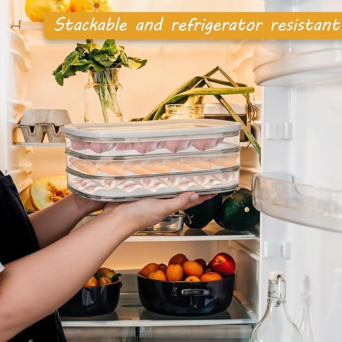 6 Pcs Deli Meat Container for Fridge Stackable Bacon Cheese Container Lunch - Image 4