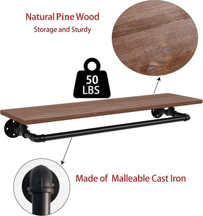 Clothes Rack 36in, Wall Mounted Garment Rack - Image 8