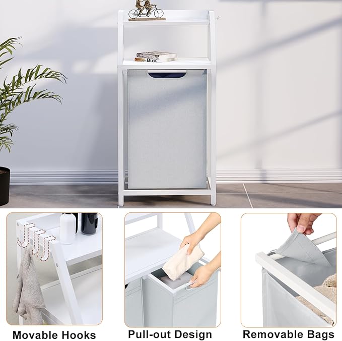 Laundry Hamper, Laundry Sorter, Rolling Laundry Basket - Image 4