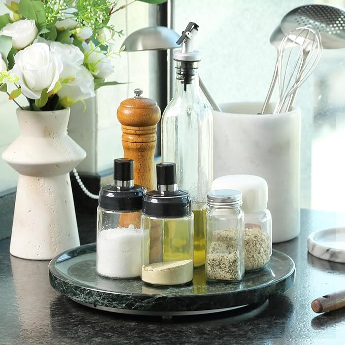 Marble Lazy Susan, 12in Lazy Susan Turntable Organizer - Image 5
