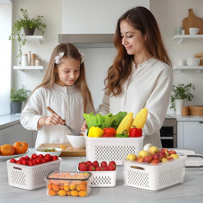 4 PCS Fruit Storage Containers for Fridge, Produce Containers for Fridge - Image 5