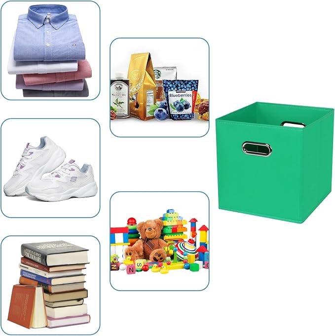 Black Fabric Cubby Storage Bins, Cube Organizer Bin Foldable Storage Boxes - Image 3
