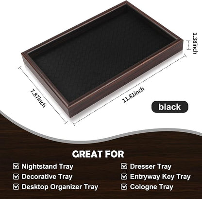 Wooden Valet Tray with Leather Base - Image 7