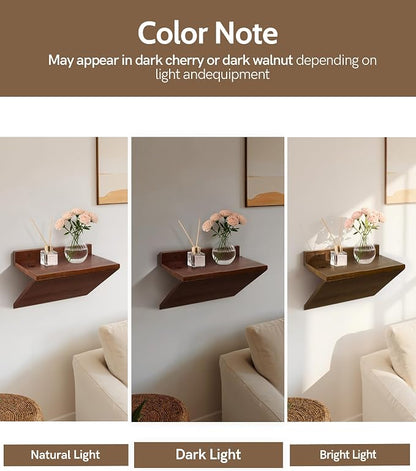 Floating Nightstand, Modern Wood Floating Bedside Table Z-Shape Wall Mounted - Image 6