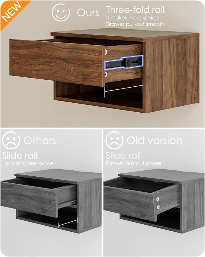 Floating Nightstand, Small Modern Floating Nightstand - Image 5