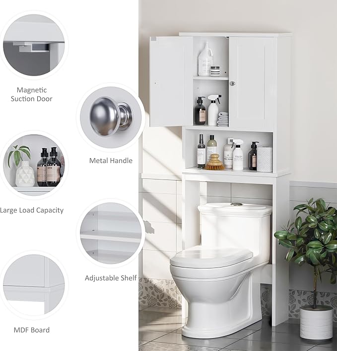 Over the Toilet Storage Cabinet, Bathroom Storage Organizer Over Toilet - Image 5