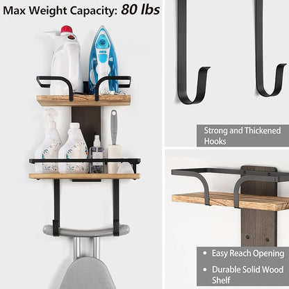 VINAEMO Ironing Board Hanger Wall Mount, 2-Layer Iron and Ironing Board Holder - Image 5