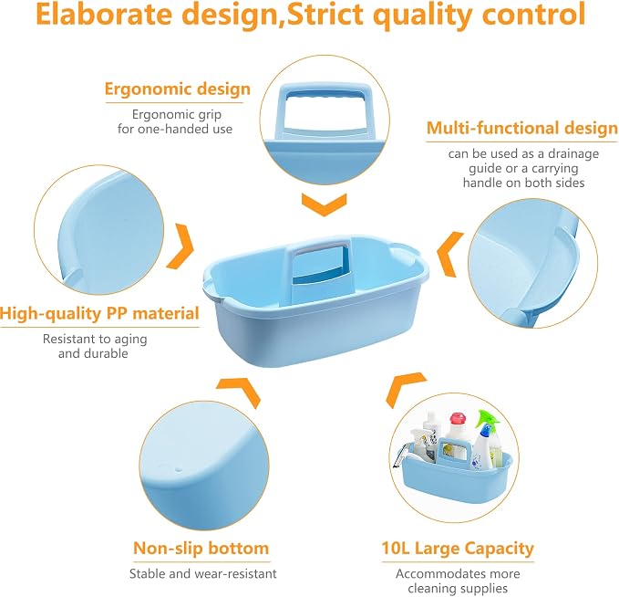 Goderewild 2 Pack Multi-Purpose Plastic Cleaning Caddy - Image 3