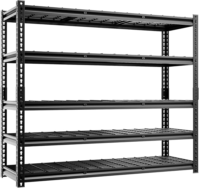 5-Tier 60" W X 20" D X 72" H Storage Shelves 2500LBS Metal Garage Shelving by cynnda
