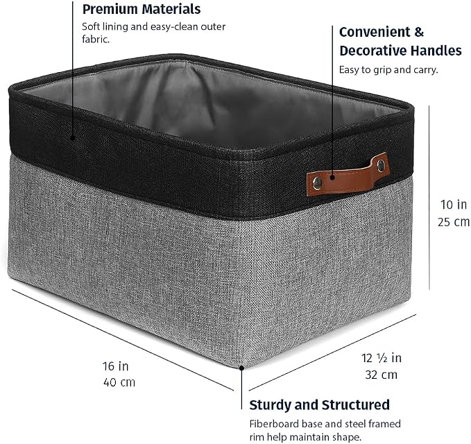 OrganiHaus Extra Large Fabric Storage Baskets - Image 2