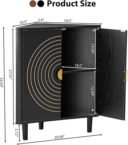 Small Corner Storage Cabinet, Modern Freestanding Floor Cabinet - Image 2