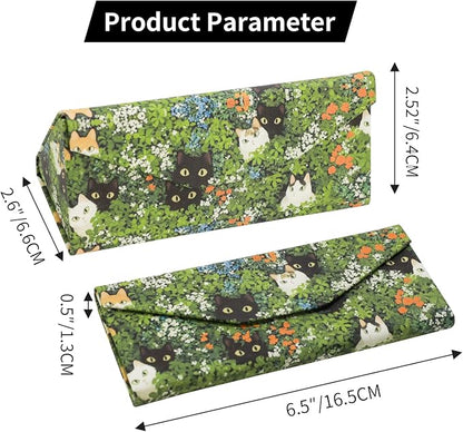 Foldable Glasses Case, Magnetic PU Leahter Sunglasses Case, Cute Hard Shell - Image 6